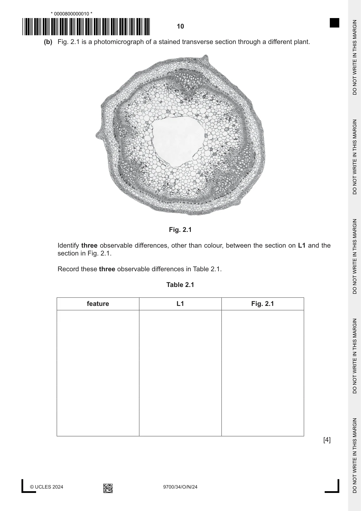 Cambridge A Level Biology 9700 2024 Oct/Nov Paper 3 · Variant 4 question paper, page 10 of 12