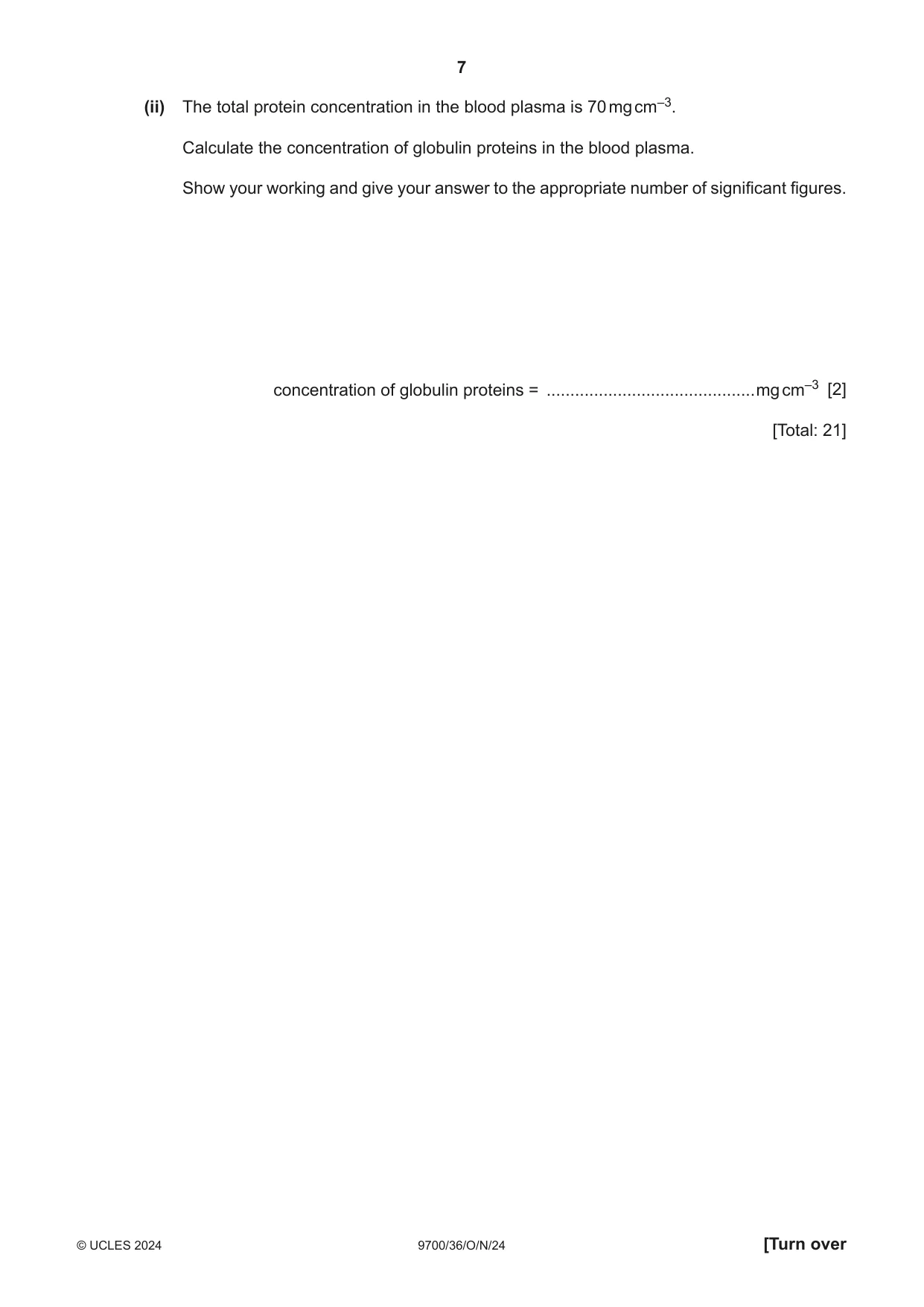 Cambridge A Level Biology 9700 2024 Oct/Nov Paper 3 · Variant 6 question paper, page 7 of 16
