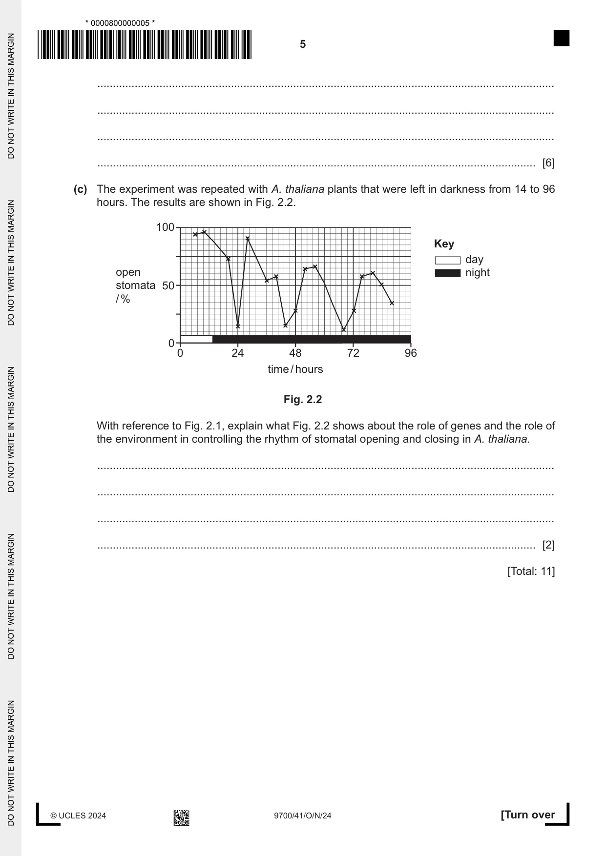 Cambridge A Level Biology 9700 2024 Oct/Nov Paper 4 · Variant 1 question paper, page 5 of 24