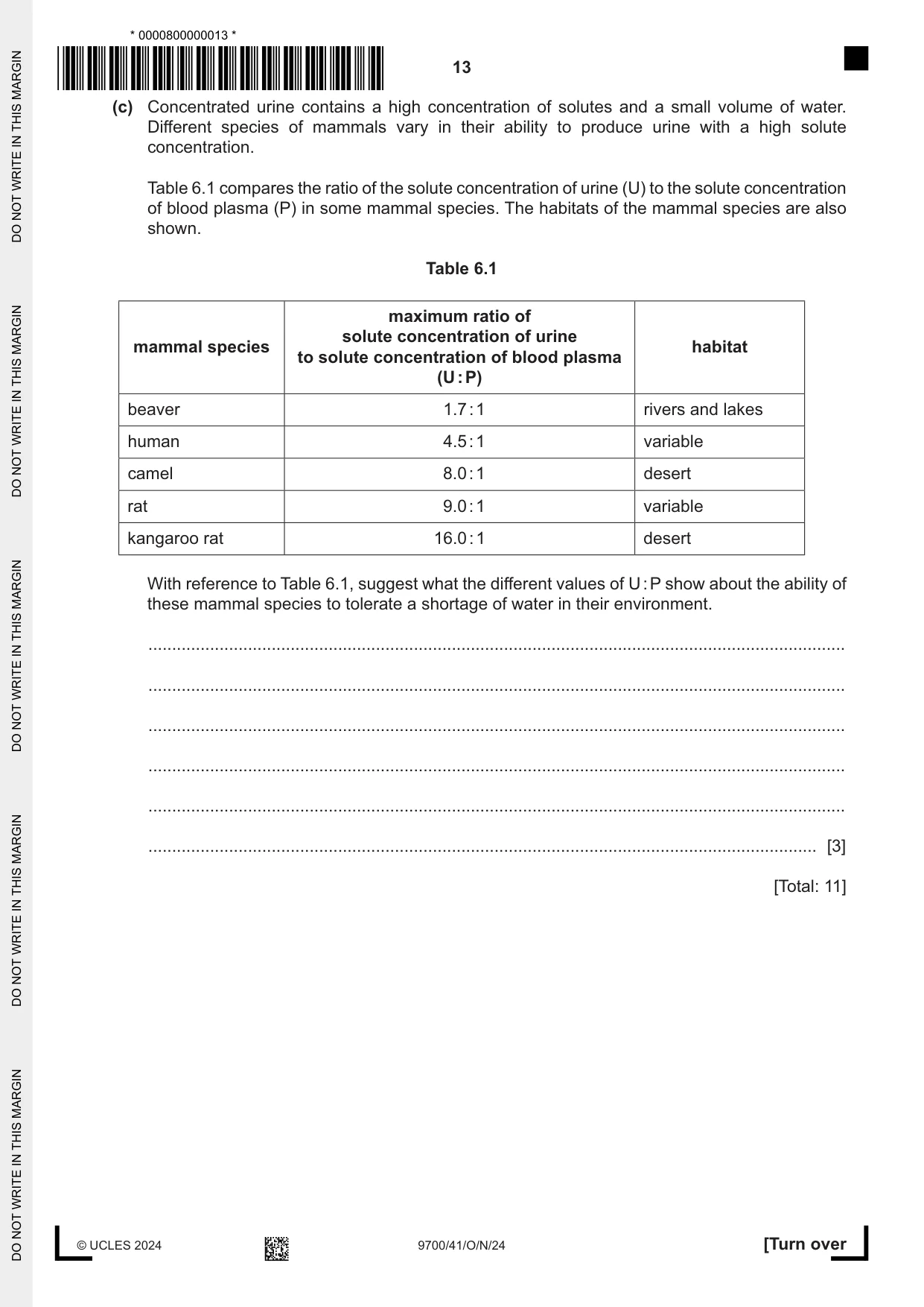 Cambridge A Level Biology 9700 2024 Oct/Nov Paper 4 · Variant 1 question paper, page 13 of 24