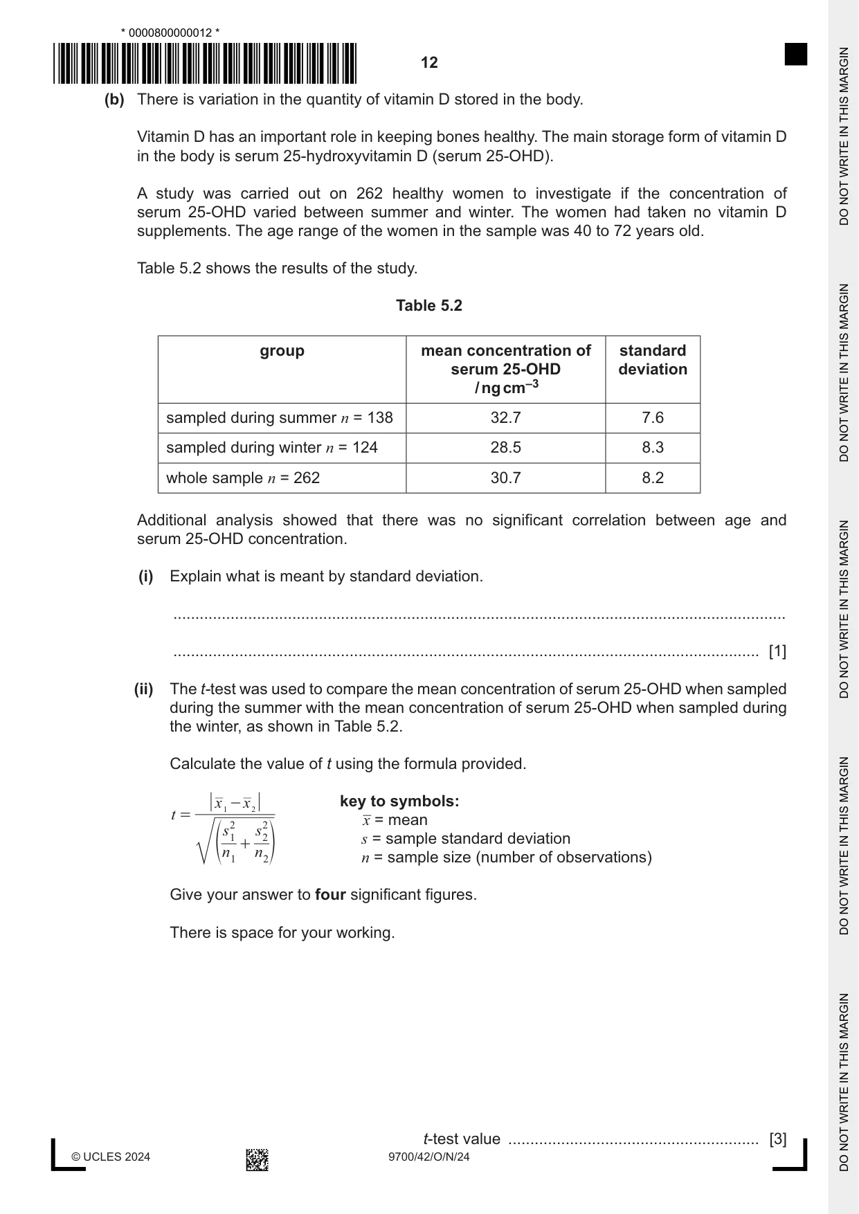 Cambridge A Level Biology 9700 2024 Oct/Nov Paper 4 · Variant 2 question paper, page 12 of 24