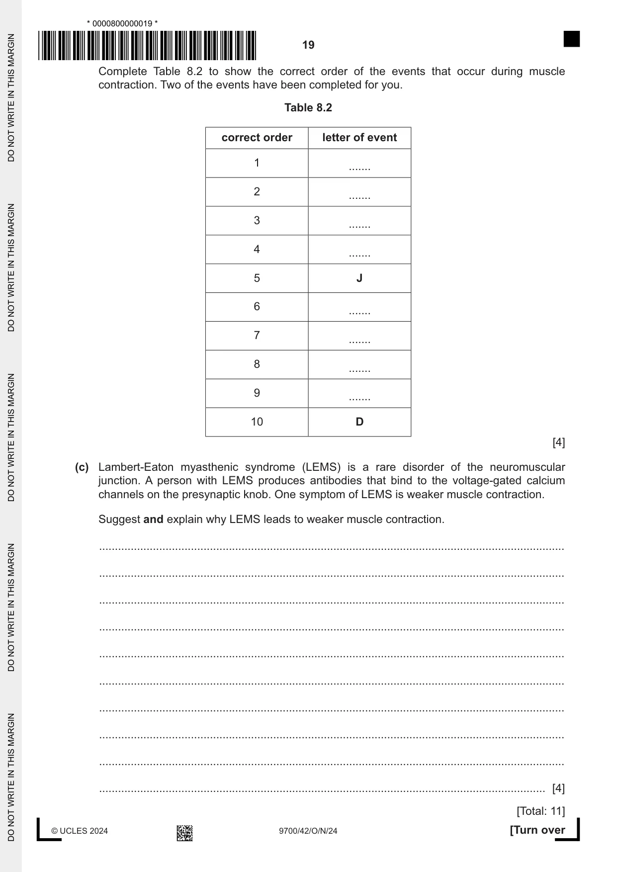 Cambridge A Level Biology 9700 2024 Oct/Nov Paper 4 · Variant 2 question paper, page 19 of 24