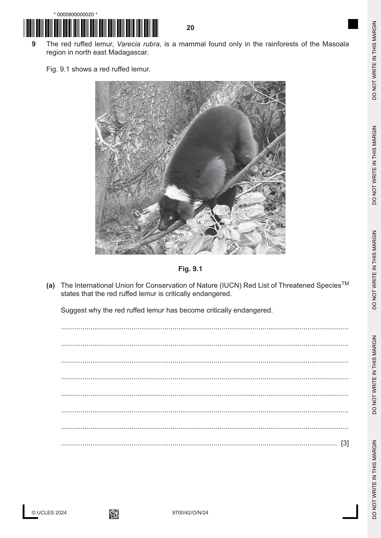 Cambridge A Level Biology 9700 2024 Oct/Nov Paper 4 · Variant 2 question paper, page 20 of 24