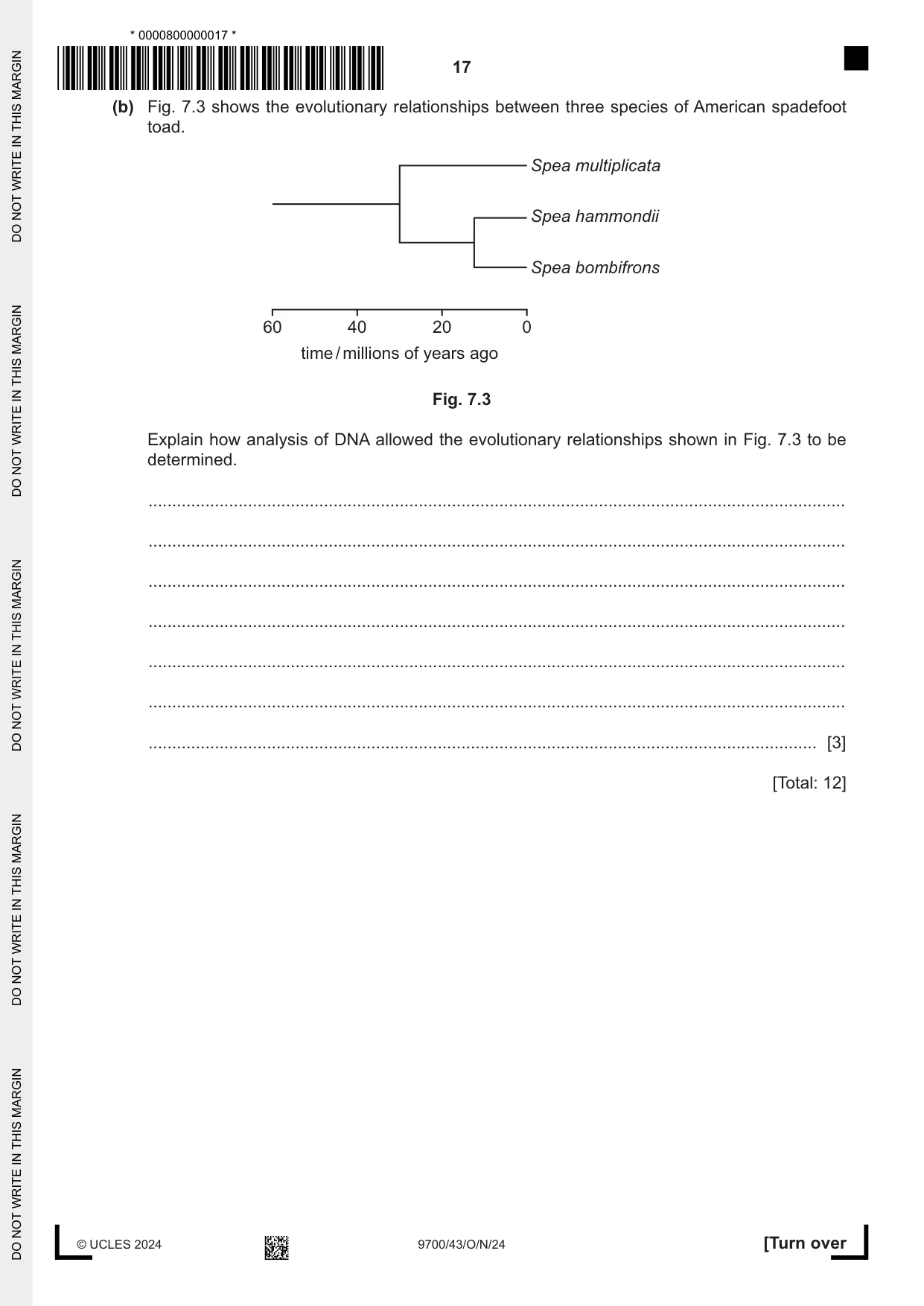 Cambridge A Level Biology 9700 2024 Oct/Nov Paper 4 · Variant 3 question paper, page 17 of 24