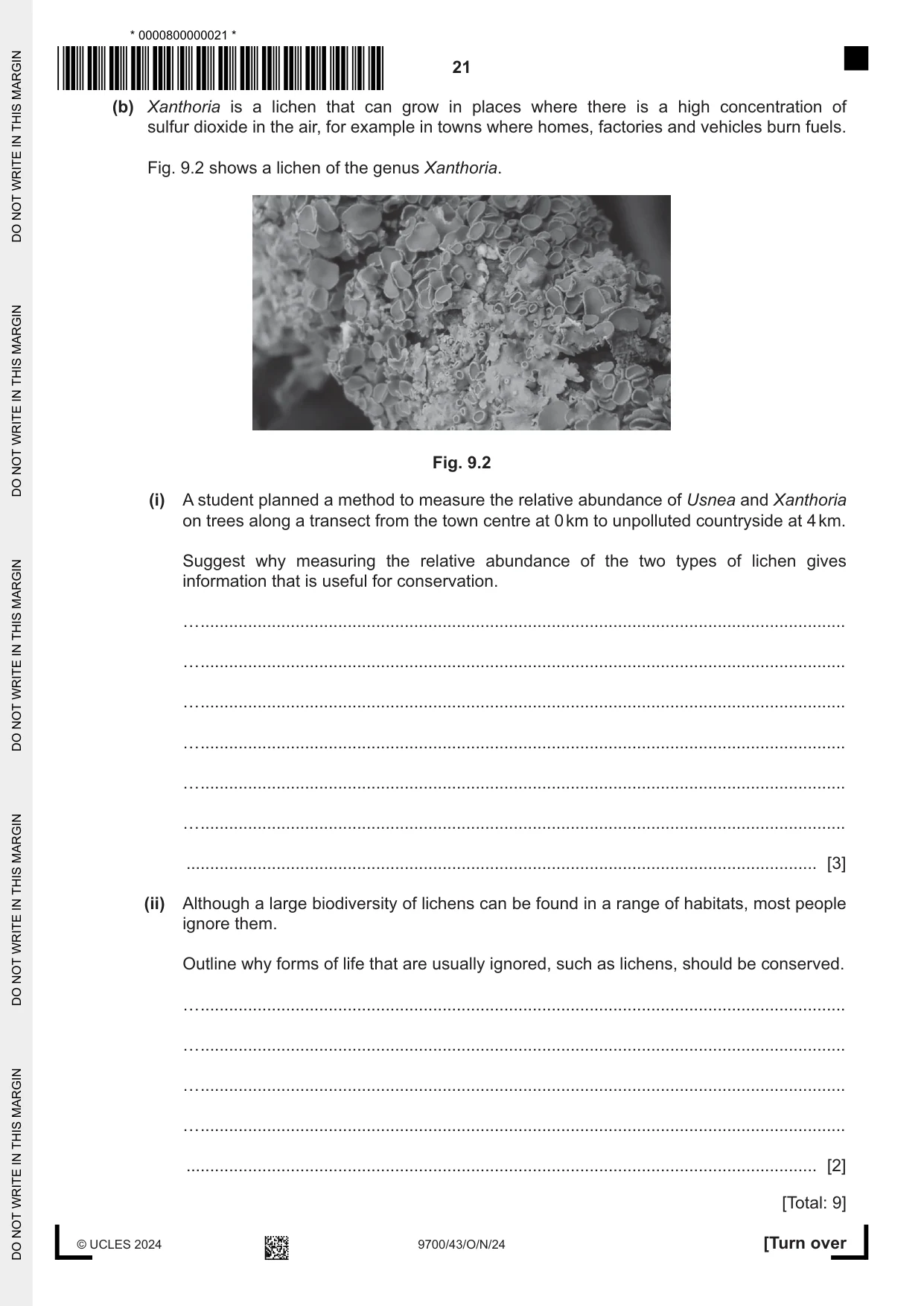 Cambridge A Level Biology 9700 2024 Oct/Nov Paper 4 · Variant 3 question paper, page 21 of 24