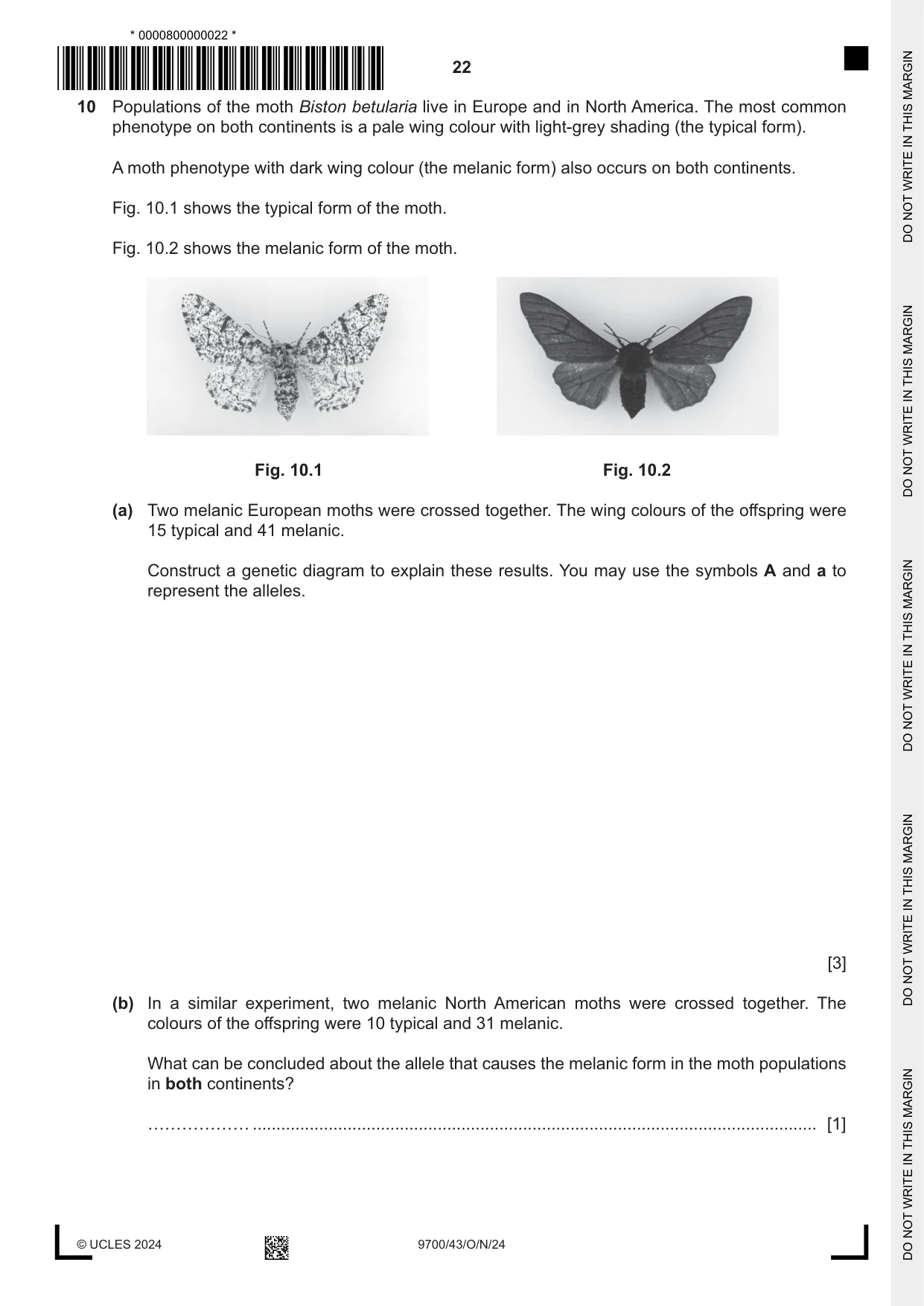 Cambridge A Level Biology 9700 2024 Oct/Nov Paper 4 · Variant 3 question paper, page 22 of 24