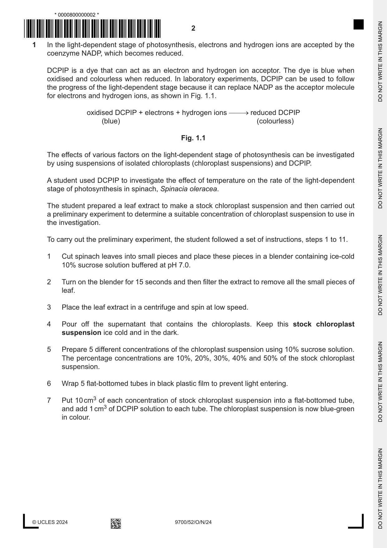 Cambridge A Level Biology 9700 2024 Oct/Nov Paper 5 · Variant 2 question paper, page 2 of 16