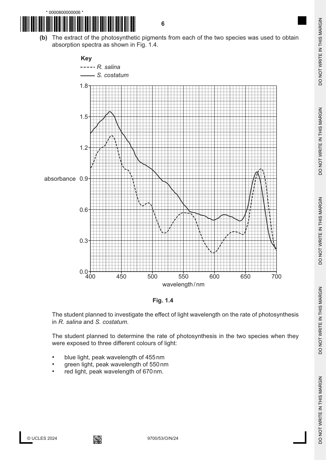 Cambridge A Level Biology 9700 2024 Oct/Nov Paper 5 · Variant 3 question paper, page 6 of 16