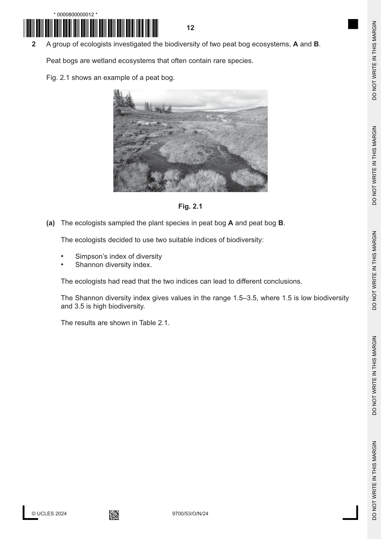 Cambridge A Level Biology 9700 2024 Oct/Nov Paper 5 · Variant 3 question paper, page 12 of 16
