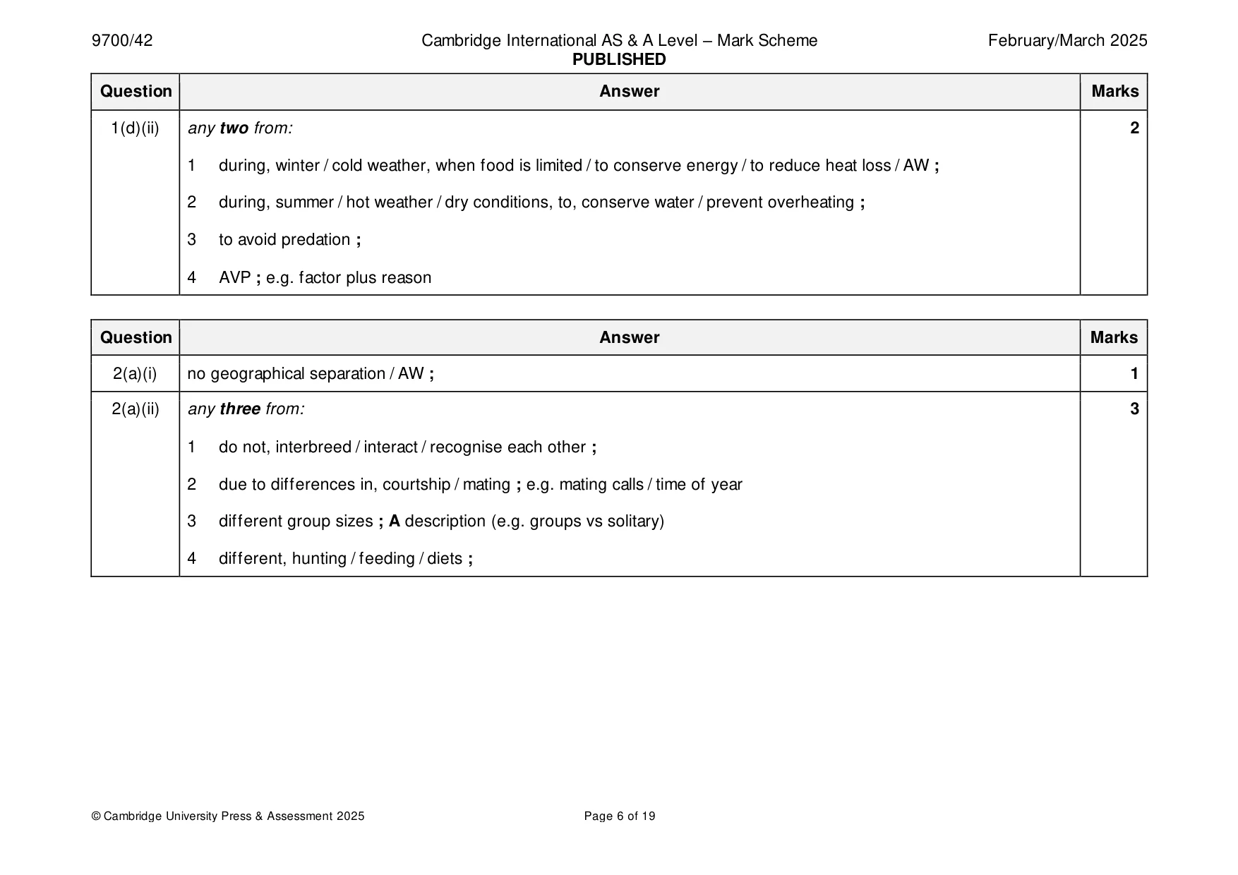 Mark scheme, page 6 of 19