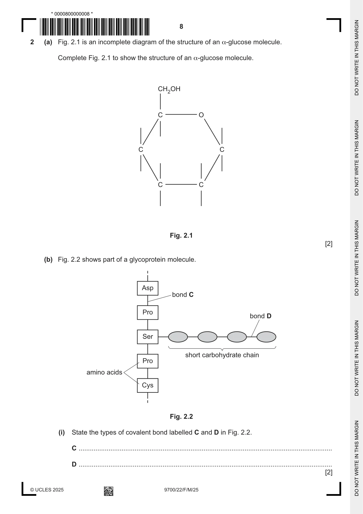 Cambridge A Level Biology 9700 2025 Feb/March Paper 2 · Variant 2 question paper, page 8 of 24