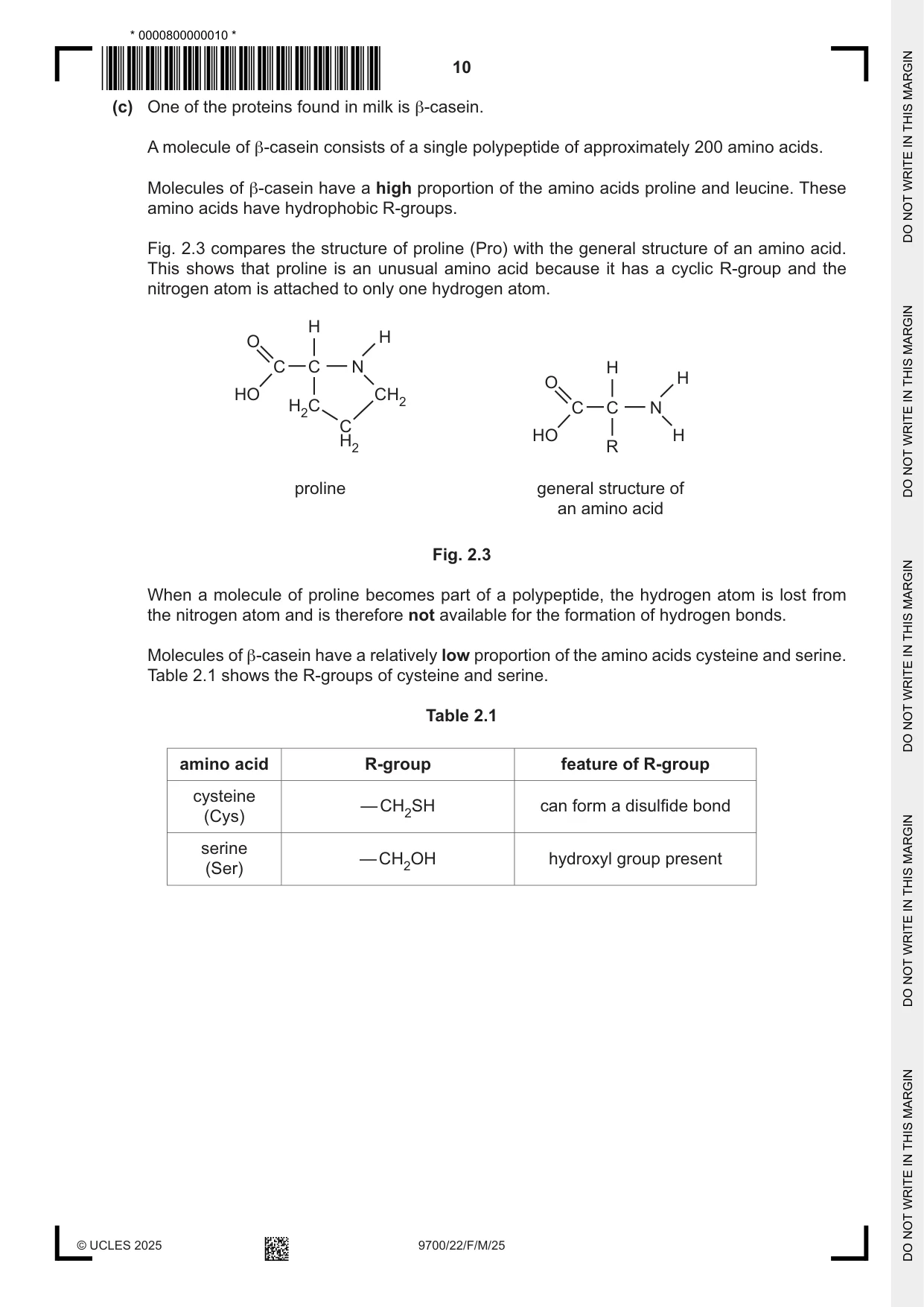 Cambridge A Level Biology 9700 2025 Feb/March Paper 2 · Variant 2 question paper, page 10 of 24