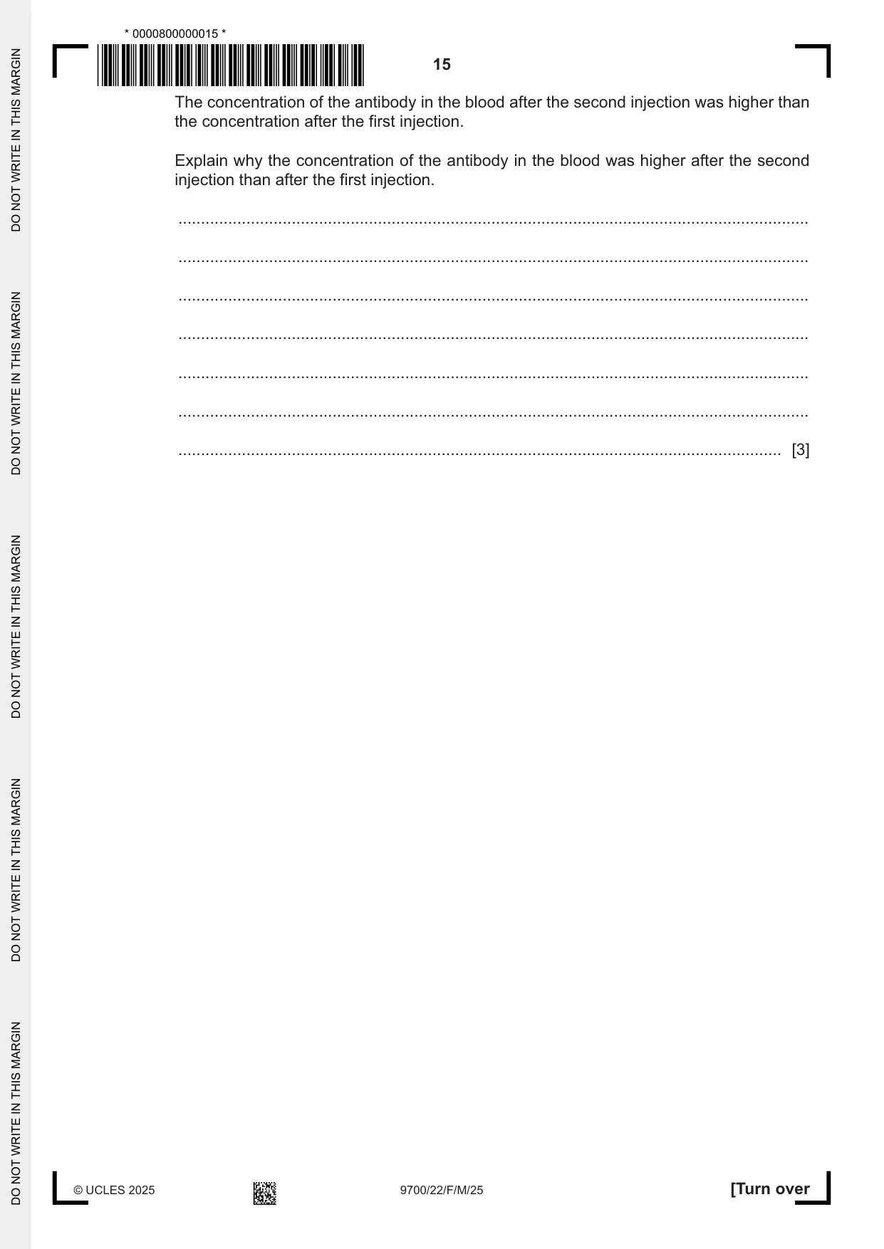 Cambridge A Level Biology 9700 2025 Feb/March Paper 2 · Variant 2 question paper, page 15 of 24