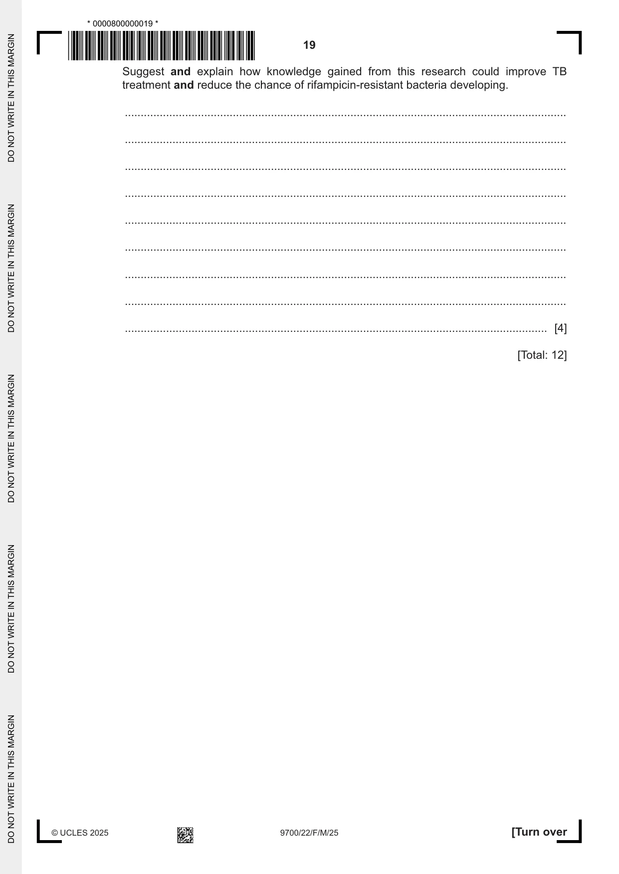 Cambridge A Level Biology 9700 2025 Feb/March Paper 2 · Variant 2 question paper, page 19 of 24