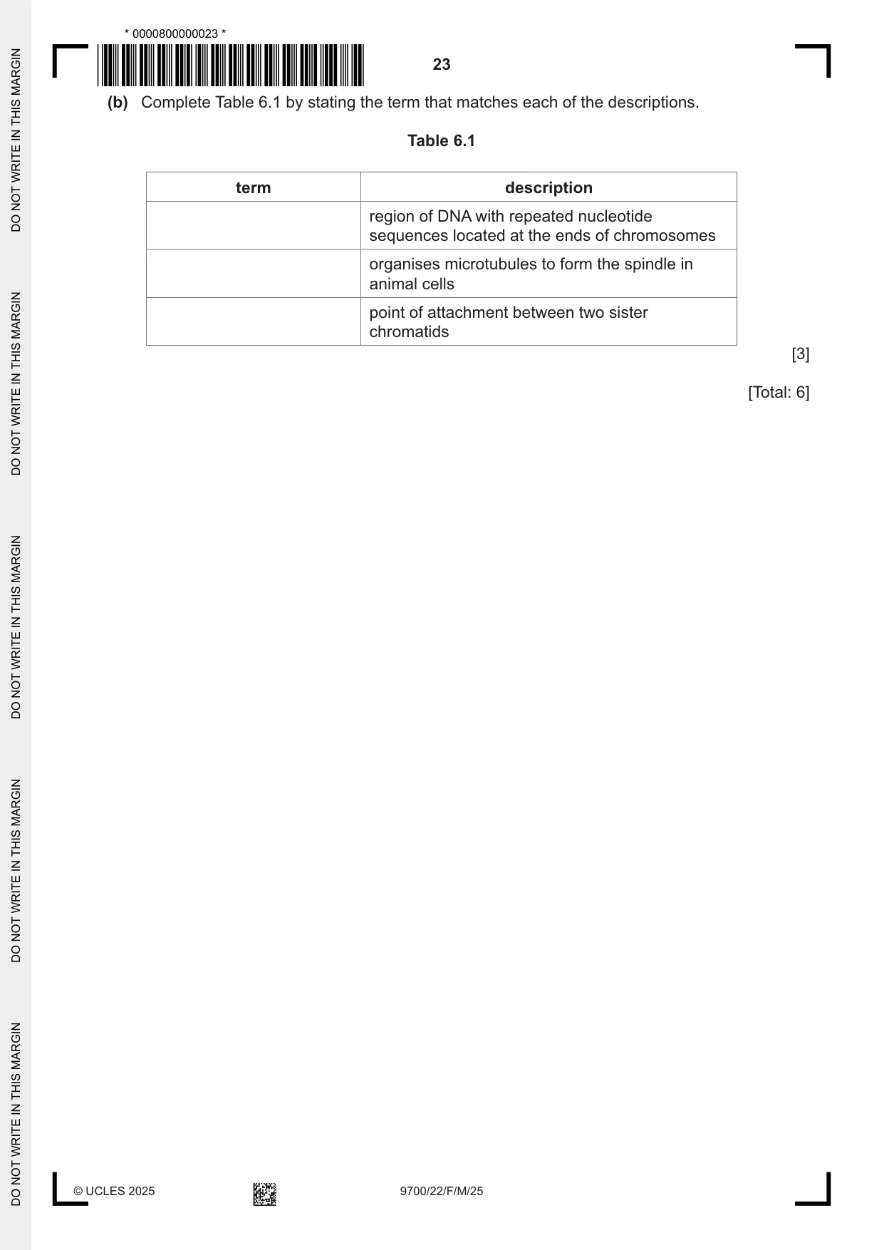 Cambridge A Level Biology 9700 2025 Feb/March Paper 2 · Variant 2 question paper, page 23 of 24