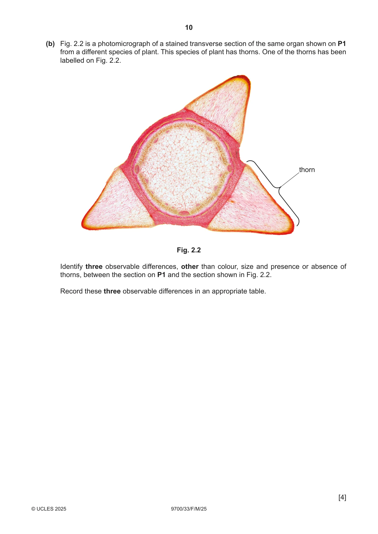 Cambridge A Level Biology 9700 2025 Feb/March Paper 3 · Variant 3 question paper, page 10 of 12