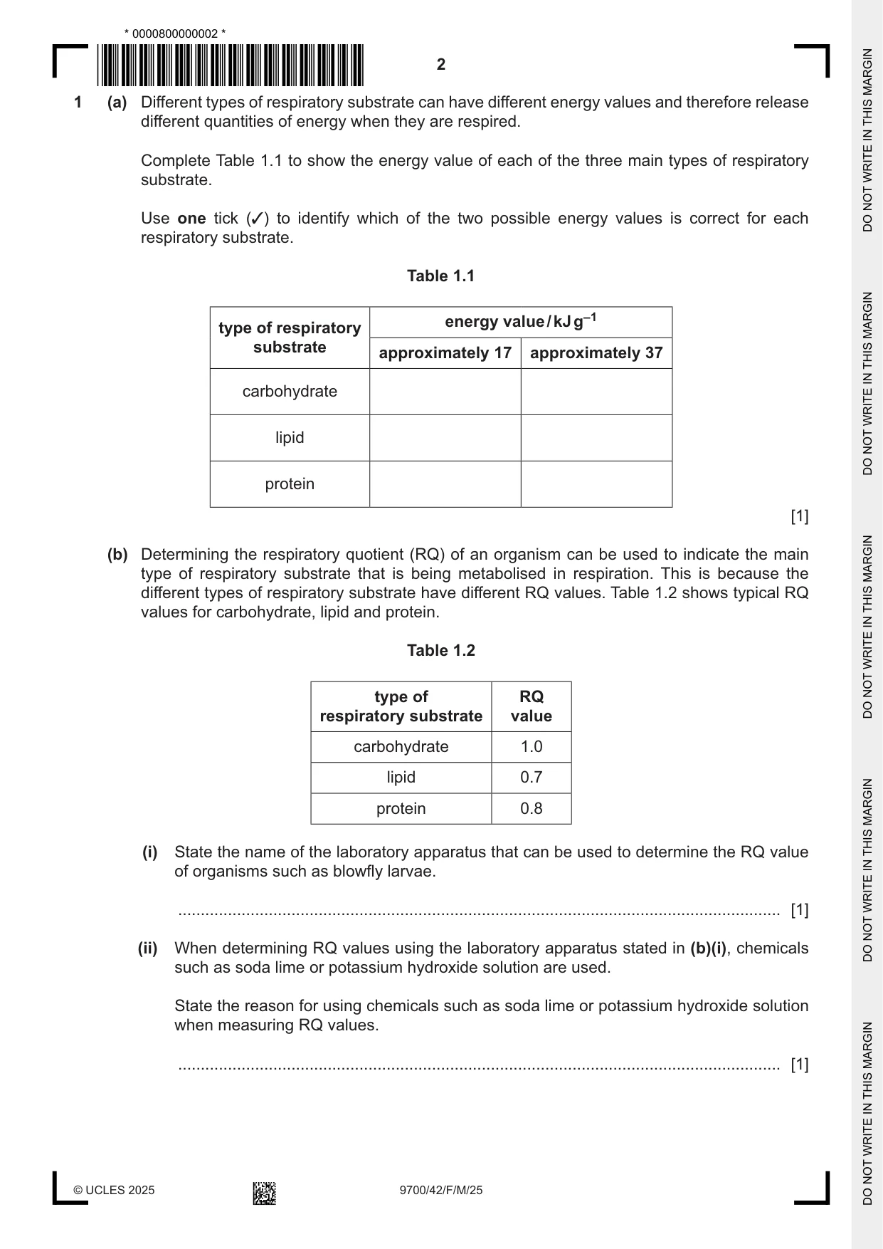 Cambridge A Level Biology 9700 2025 Feb/March Paper 4 · Variant 2 question paper, page 2 of 32