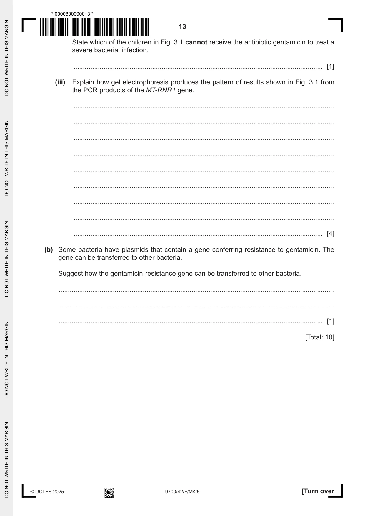 Cambridge A Level Biology 9700 2025 Feb/March Paper 4 · Variant 2 question paper, page 13 of 32