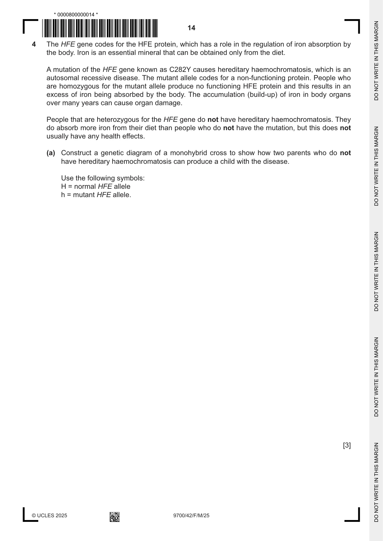 Cambridge A Level Biology 9700 2025 Feb/March Paper 4 · Variant 2 question paper, page 14 of 32