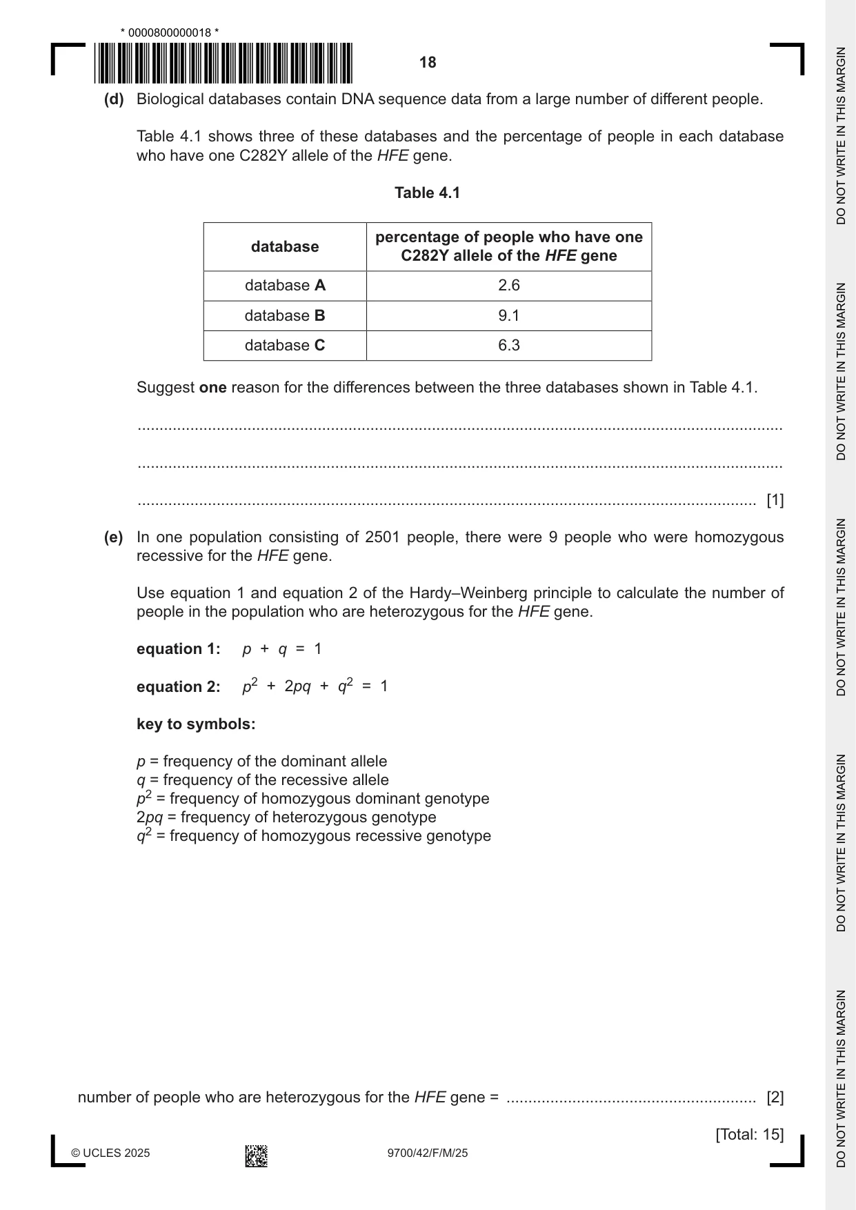 Cambridge A Level Biology 9700 2025 Feb/March Paper 4 · Variant 2 question paper, page 18 of 32