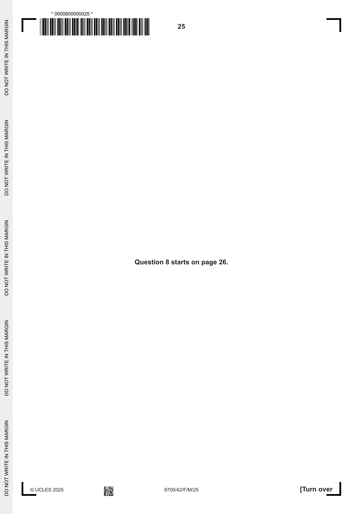 Cambridge A Level Biology 9700 2025 Feb/March Paper 4 · Variant 2 question paper, page 25 of 32