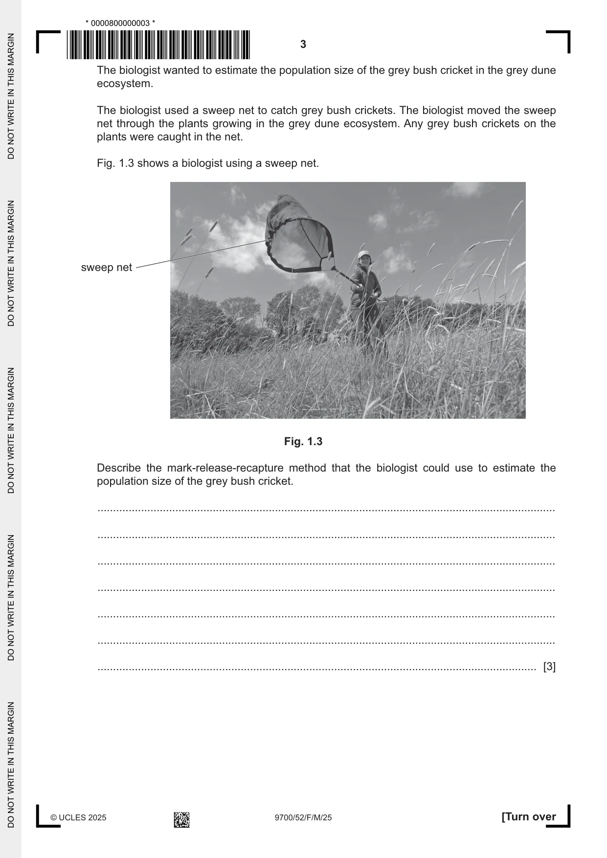 Cambridge A Level Biology 9700 2025 Feb/March Paper 5 · Variant 2 question paper, page 3 of 16