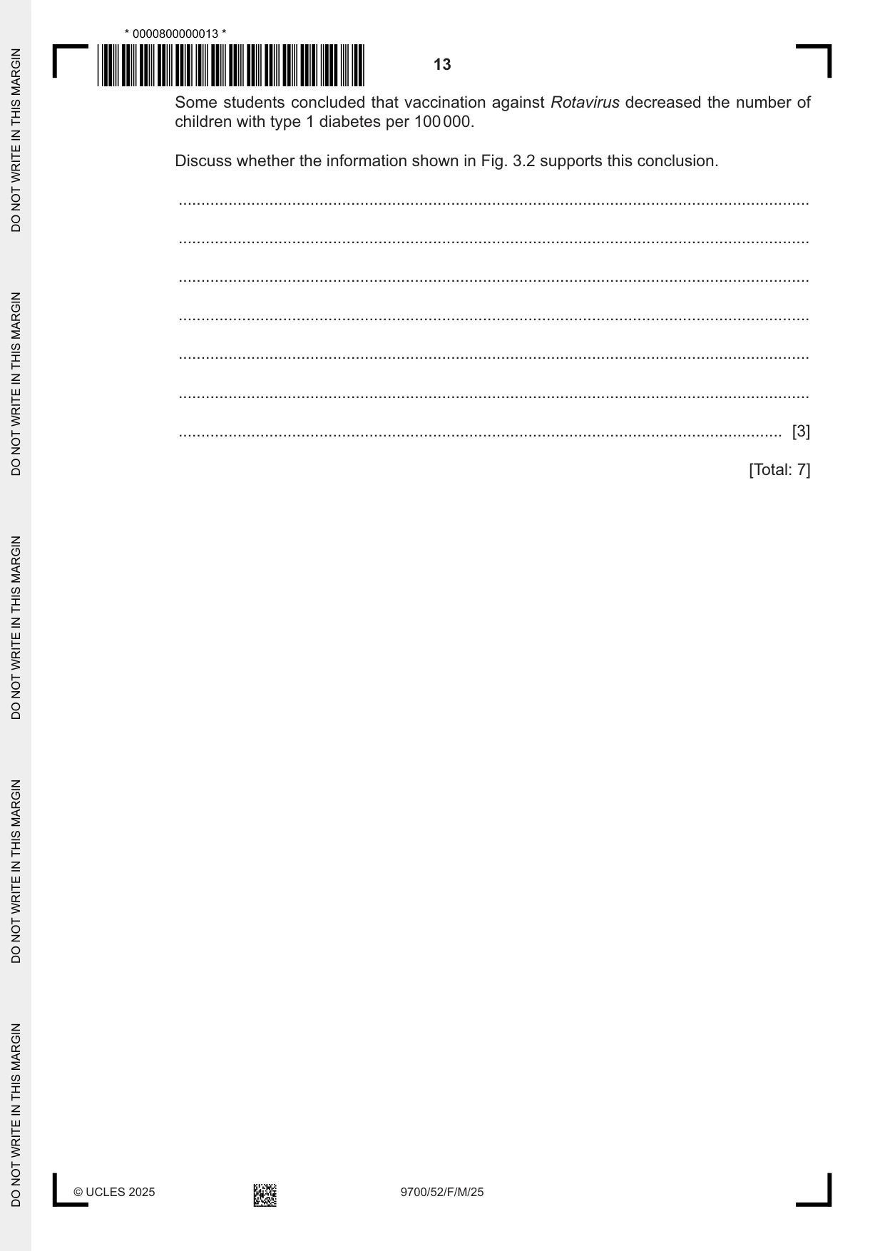 Cambridge A Level Biology 9700 2025 Feb/March Paper 5 · Variant 2 question paper, page 13 of 16