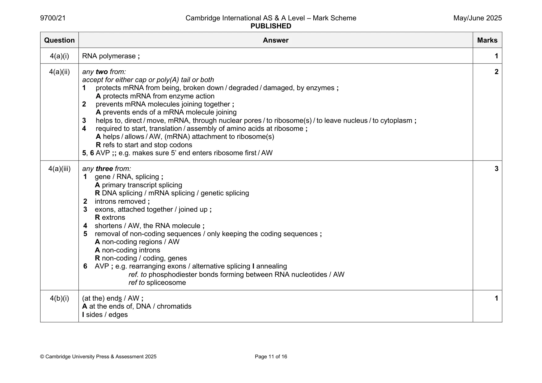 Mark scheme, page 11 of 16