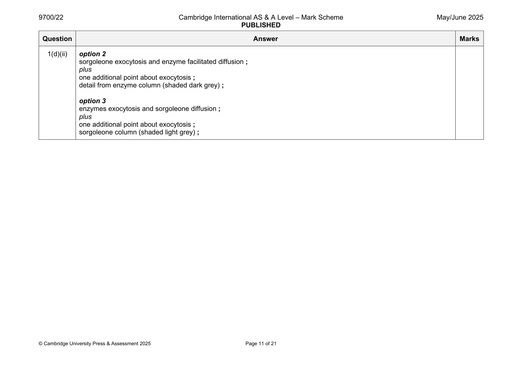 Mark scheme, page 11 of 21