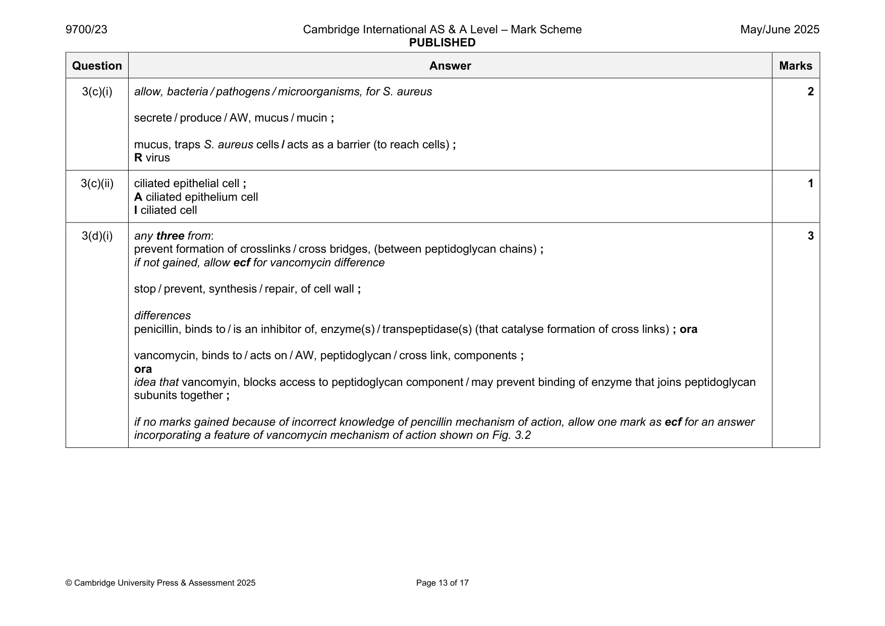 Mark scheme, page 13 of 17