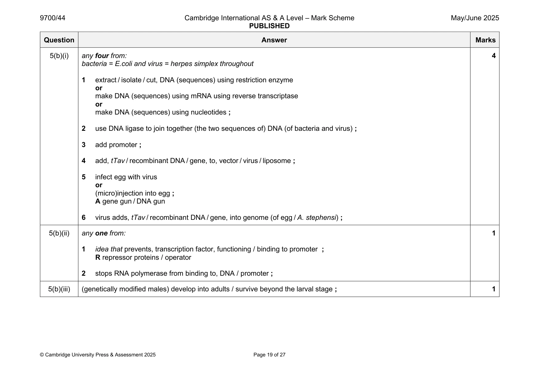 Mark scheme, page 19 of 27
