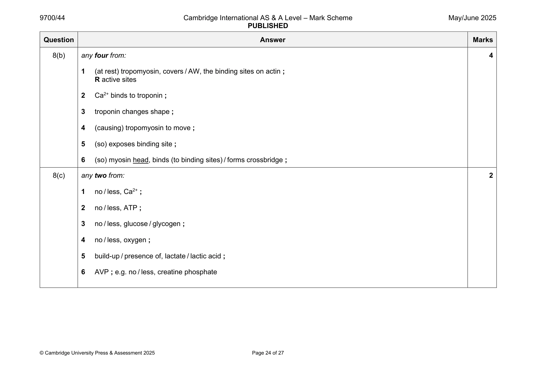 Mark scheme, page 24 of 27