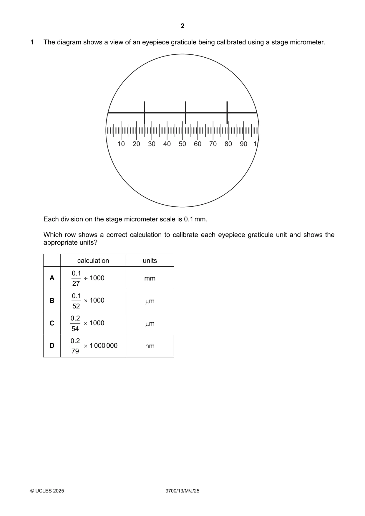 Cambridge A Level Biology 9700 2025 May/June Paper 1 · Variant 3 question paper, page 2 of 20