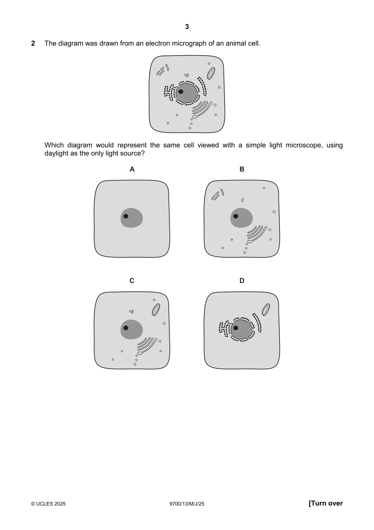 Cambridge A Level Biology 9700 2025 May/June Paper 1 · Variant 3 question paper, page 3 of 20