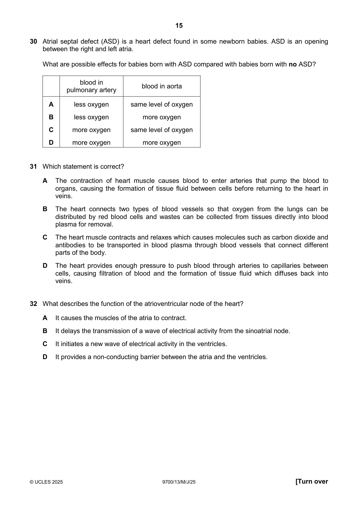 Cambridge A Level Biology 9700 2025 May/June Paper 1 · Variant 3 question paper, page 15 of 20