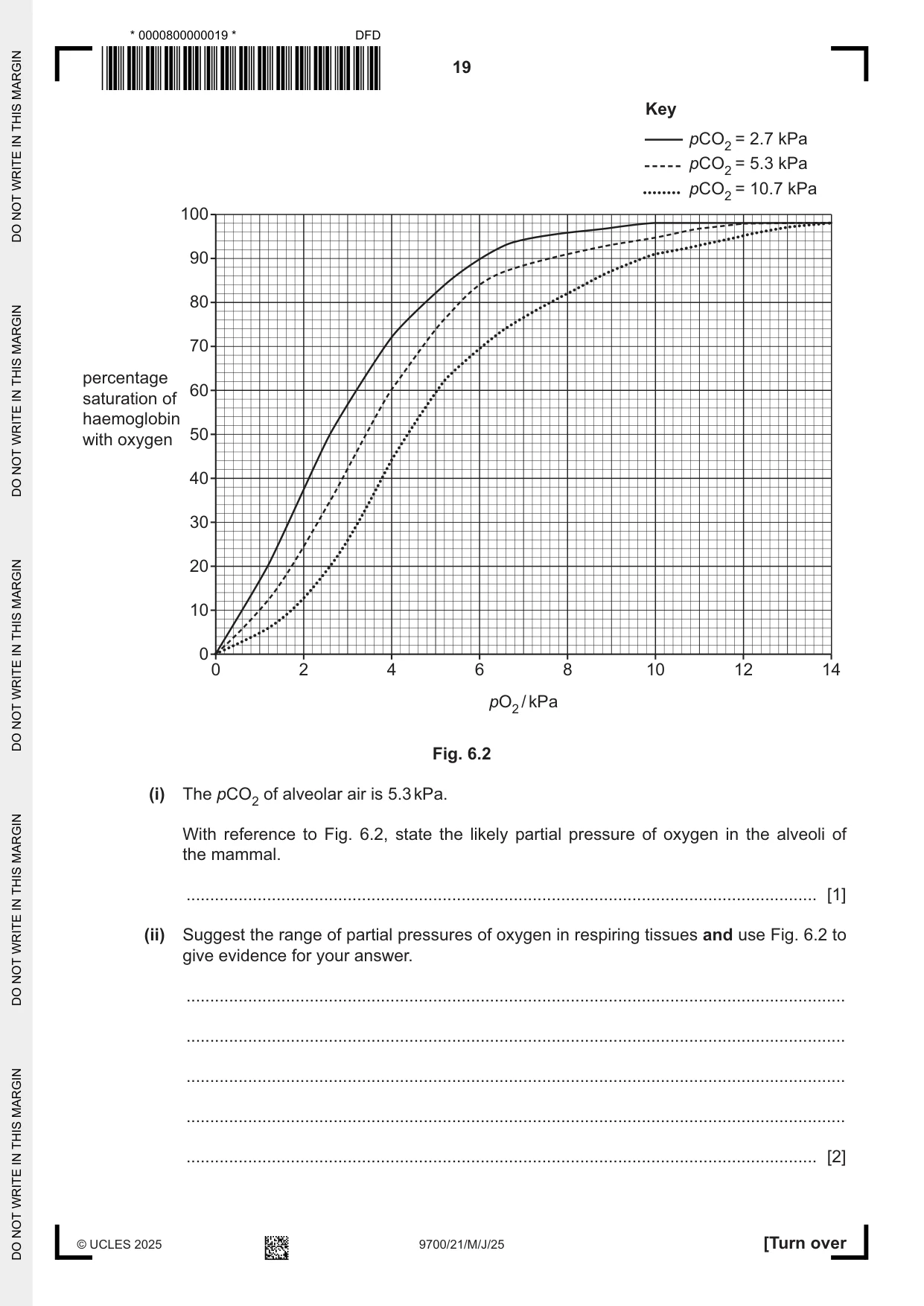 Cambridge A Level Biology 9700 2025 May/June Paper 2 · Variant 1 question paper, page 19 of 20