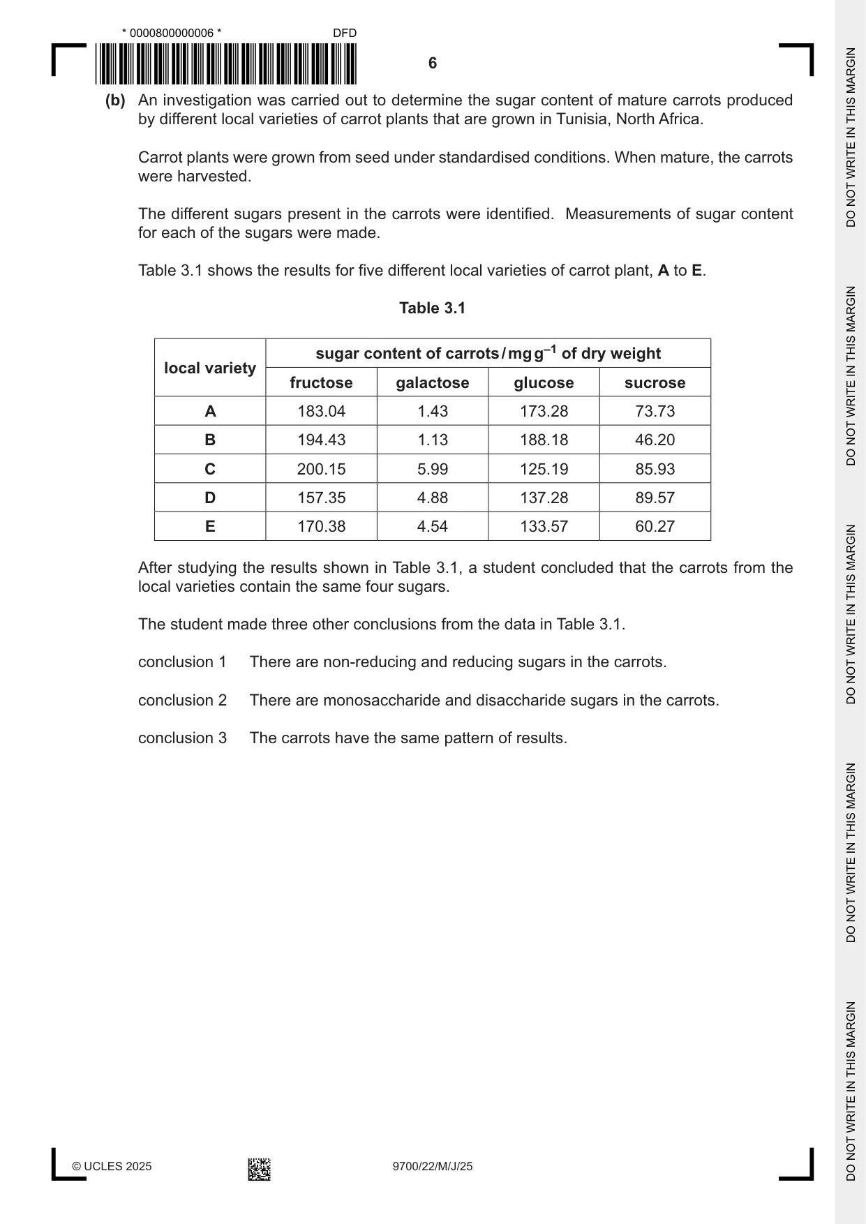 Cambridge A Level Biology 9700 2025 May/June Paper 2 · Variant 2 question paper, page 6 of 16