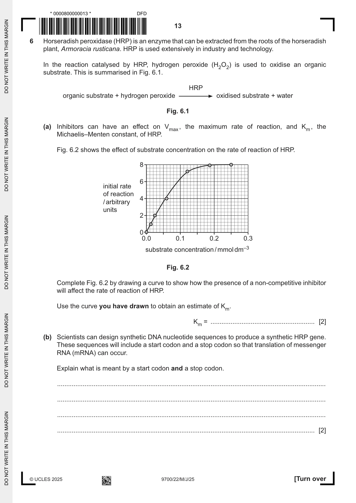 Cambridge A Level Biology 9700 2025 May/June Paper 2 · Variant 2 question paper, page 13 of 16