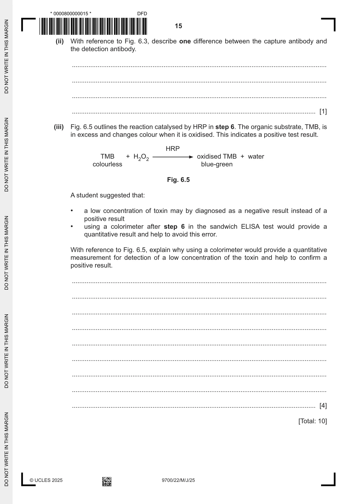 Cambridge A Level Biology 9700 2025 May/June Paper 2 · Variant 2 question paper, page 15 of 16