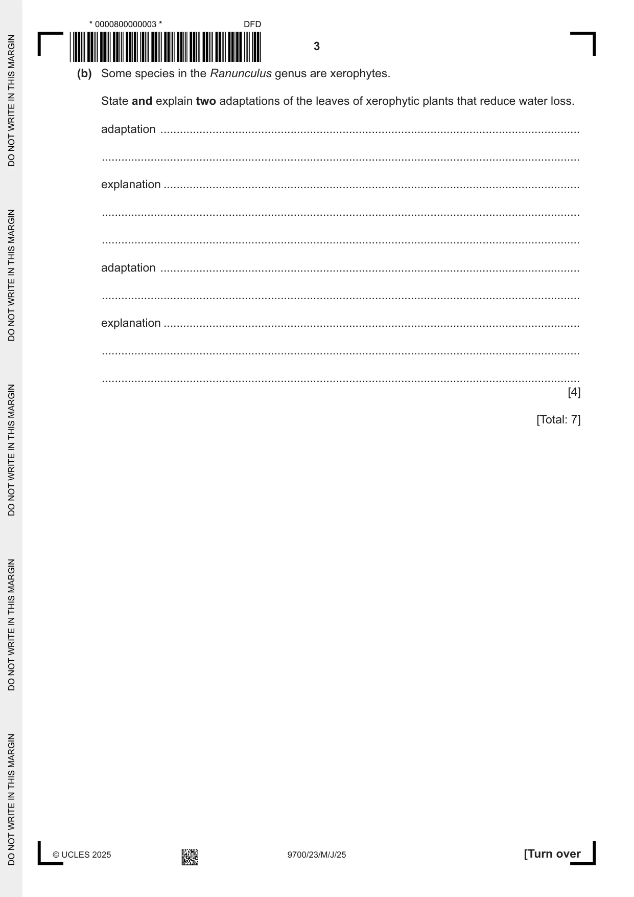 Cambridge A Level Biology 9700 2025 May/June Paper 2 · Variant 3 question paper, page 3 of 16