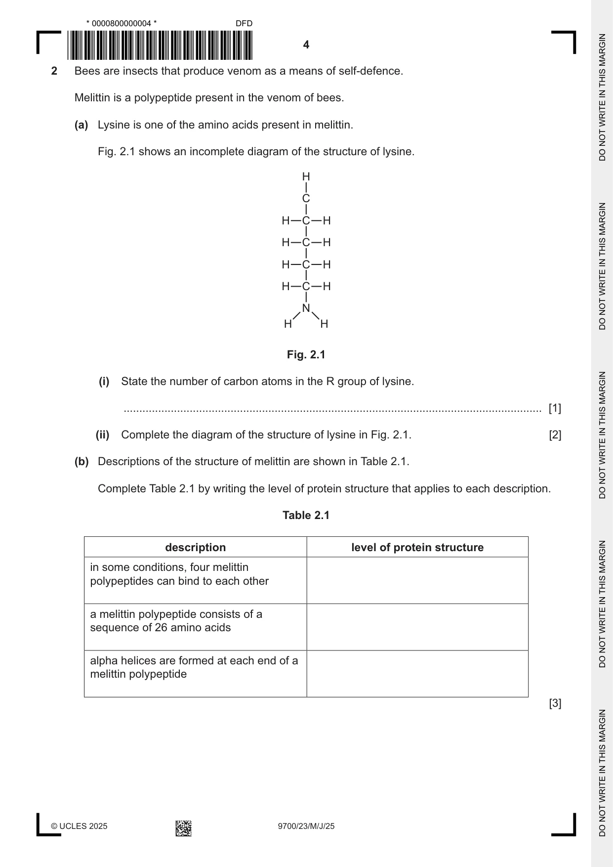 Cambridge A Level Biology 9700 2025 May/June Paper 2 · Variant 3 question paper, page 4 of 16