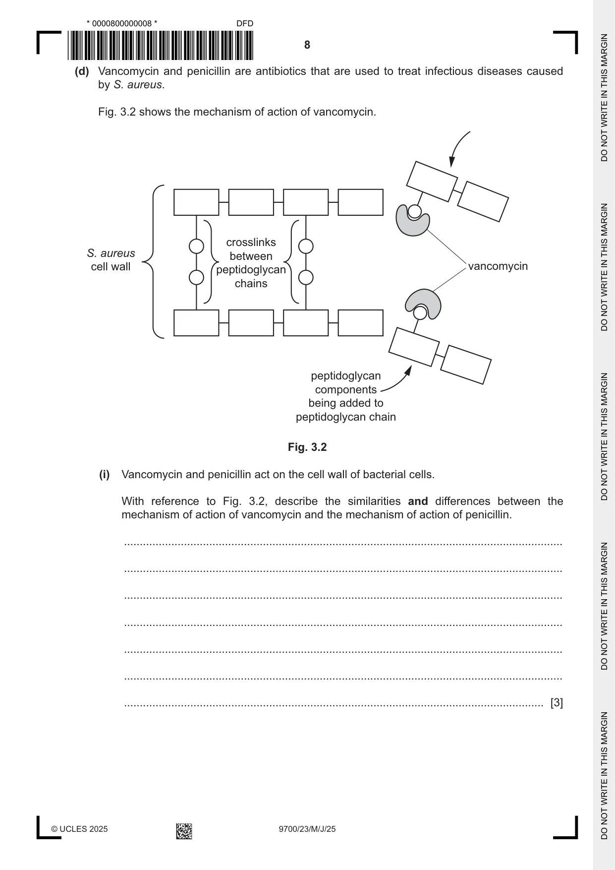 Cambridge A Level Biology 9700 2025 May/June Paper 2 · Variant 3 question paper, page 8 of 16