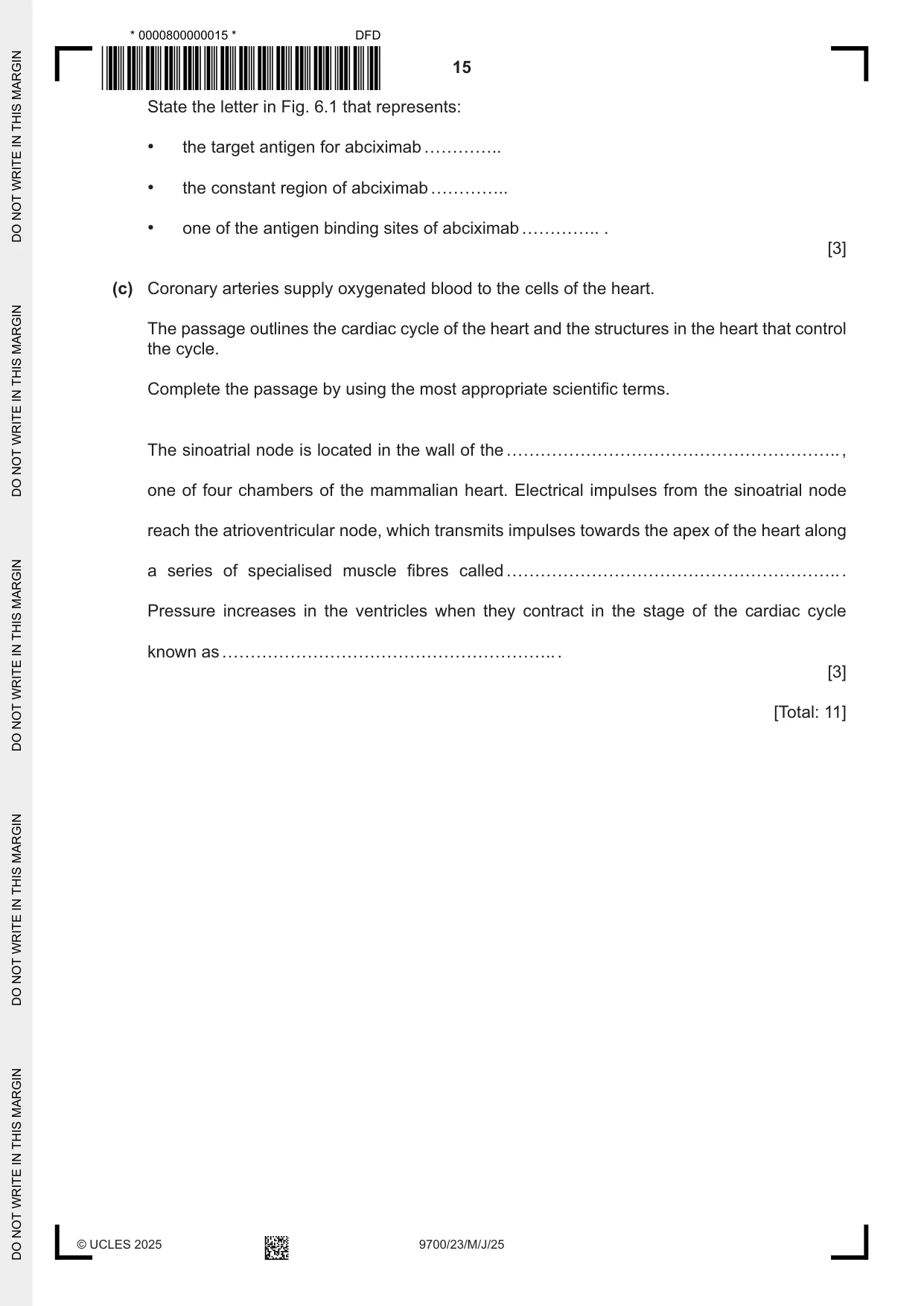 Cambridge A Level Biology 9700 2025 May/June Paper 2 · Variant 3 question paper, page 15 of 16