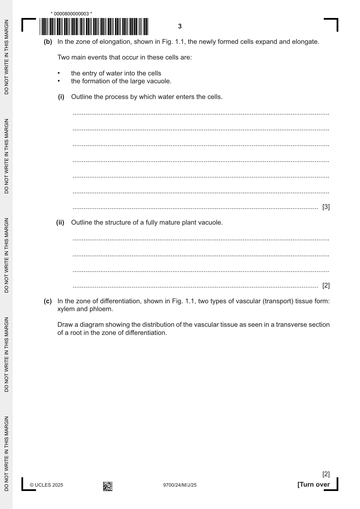 Cambridge A Level Biology 9700 2025 May/June Paper 2 · Variant 4 question paper, page 3 of 16