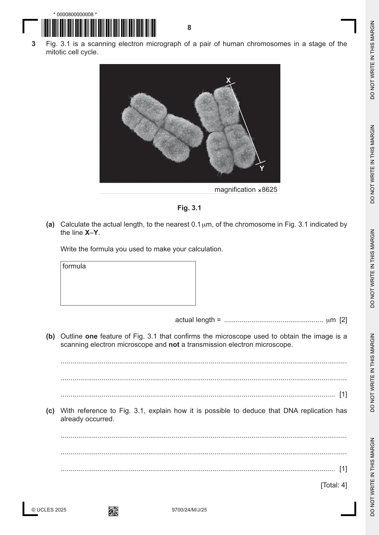 Cambridge A Level Biology 9700 2025 May/June Paper 2 · Variant 4 question paper, page 8 of 16