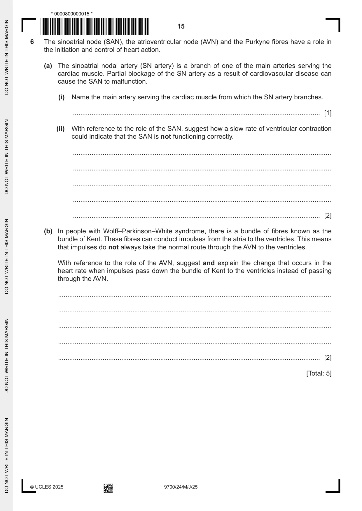 Cambridge A Level Biology 9700 2025 May/June Paper 2 · Variant 4 question paper, page 15 of 16