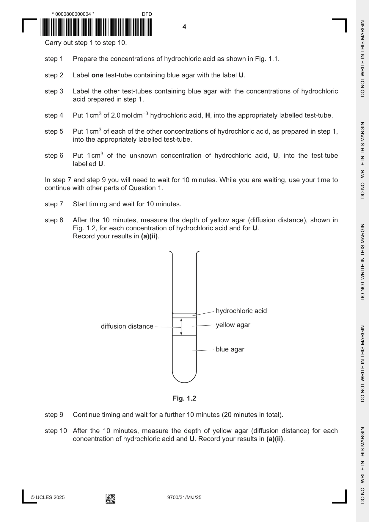 Cambridge A Level Biology 9700 2025 May/June Paper 3 · Variant 1 question paper, page 4 of 16