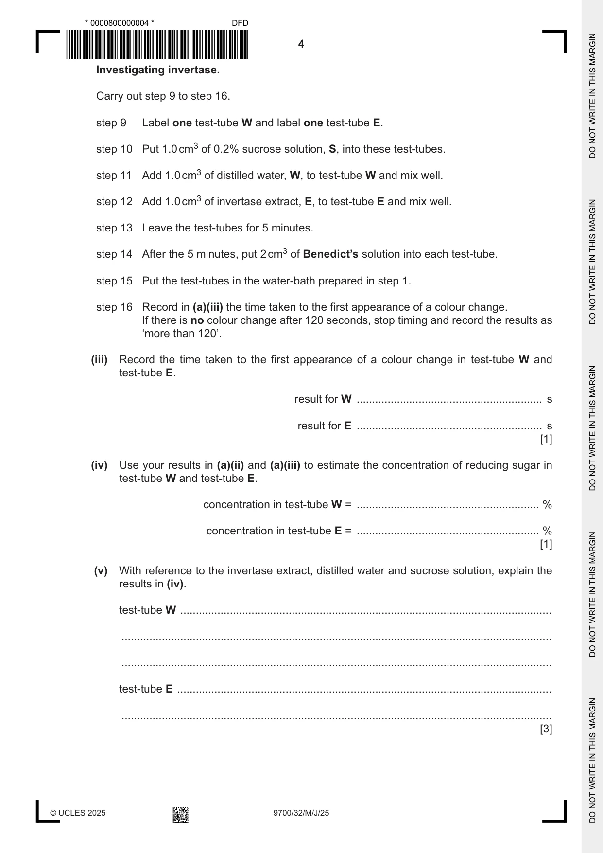 Cambridge A Level Biology 9700 2025 May/June Paper 3 · Variant 2 question paper, page 4 of 12