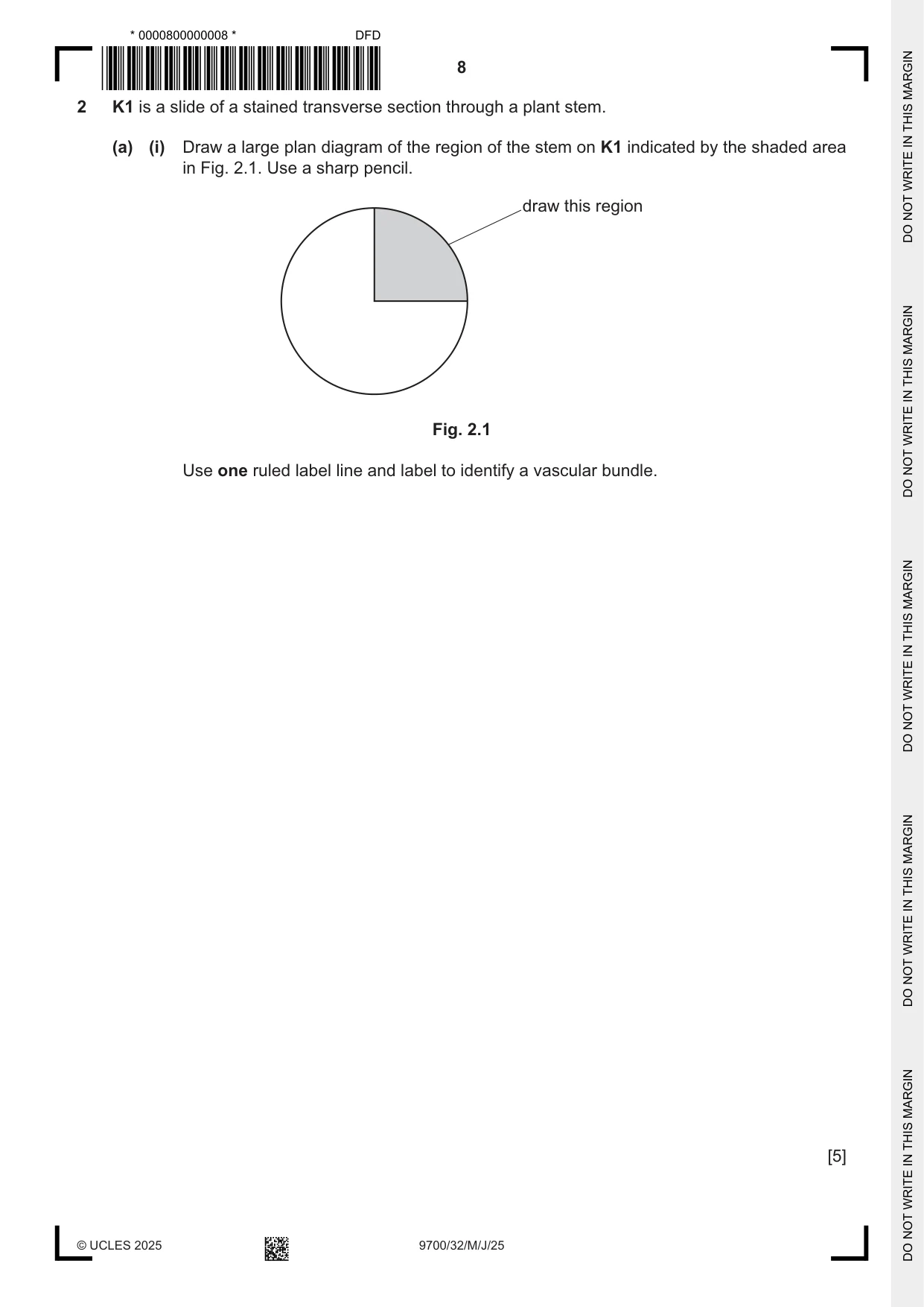 Cambridge A Level Biology 9700 2025 May/June Paper 3 · Variant 2 question paper, page 8 of 12
