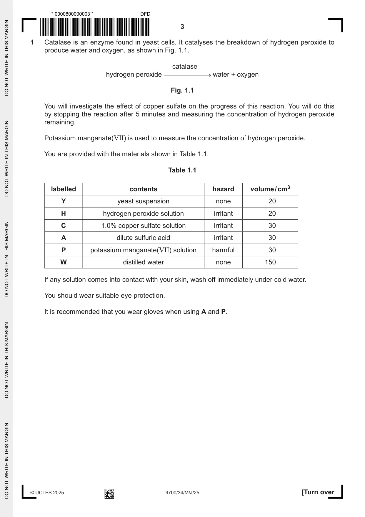 Cambridge A Level Biology 9700 2025 May/June Paper 3 · Variant 4 question paper, page 3 of 16
